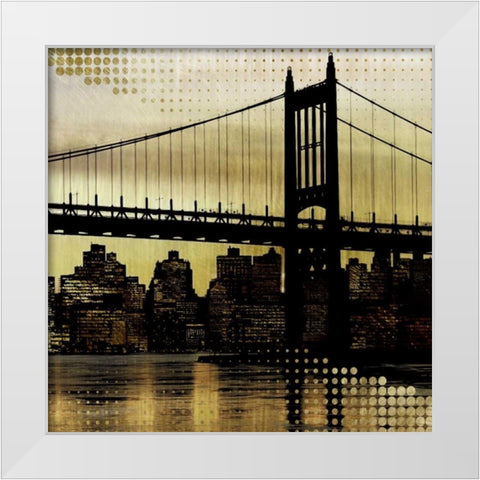 City Metallic In Gold White Modern Wood Framed Art Print by Craven, Katrina