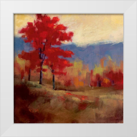 Fall Splendor I White Modern Wood Framed Art Print by Margulis, Karen
