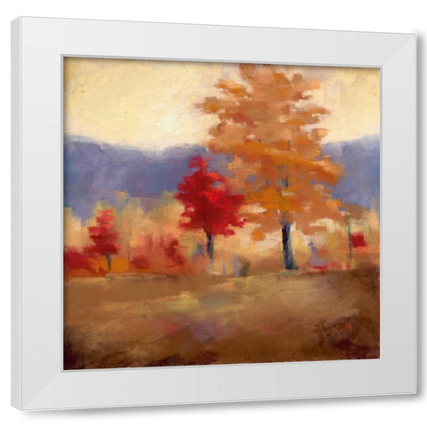 Fall Splendor II White Modern Wood Framed Art Print by Margulis, Karen