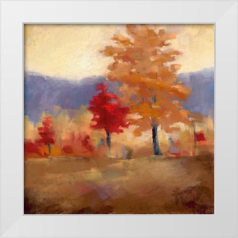 Fall Splendor II White Modern Wood Framed Art Print by Margulis, Karen
