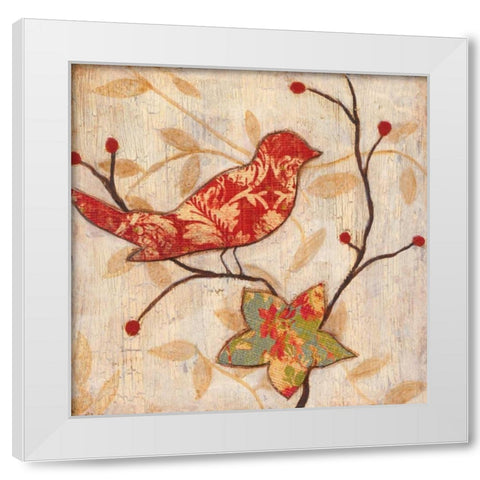 Songbird I White Modern Wood Framed Art Print by Tava Studios