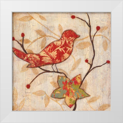 Songbird I White Modern Wood Framed Art Print by Tava Studios