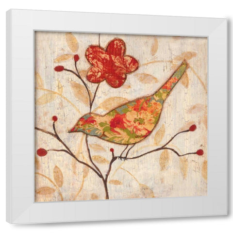 Songbird II White Modern Wood Framed Art Print by Tava Studios