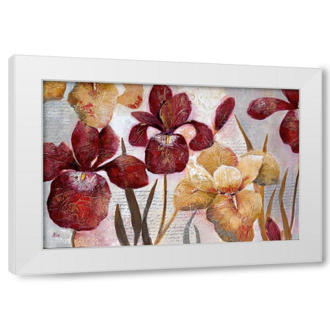 Iris Inspirations White Modern Wood Framed Art Print by Nan