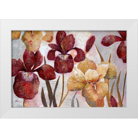 Iris Inspirations White Modern Wood Framed Art Print by Nan