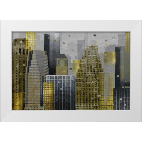 City Facade White Modern Wood Framed Art Print by Craven, Katrina