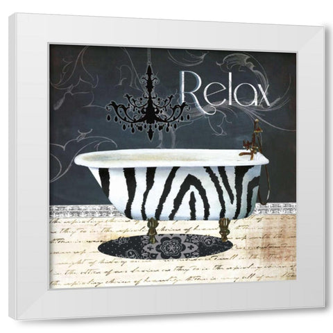 Relax White Modern Wood Framed Art Print by Robinson, Carol