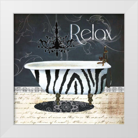 Relax White Modern Wood Framed Art Print by Robinson, Carol