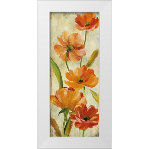 Flower Dance II White Modern Wood Framed Art Print by Robinson, Carol