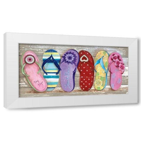 Beach Bum I White Modern Wood Framed Art Print by Tava Studios