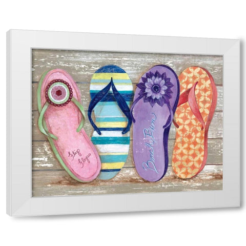 Beach Bum II White Modern Wood Framed Art Print by Tava Studios