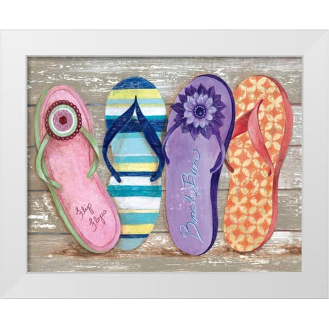 Beach Bum II White Modern Wood Framed Art Print by Tava Studios