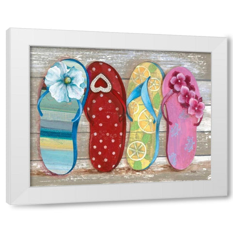 Beach Bum III White Modern Wood Framed Art Print by Tava Studios