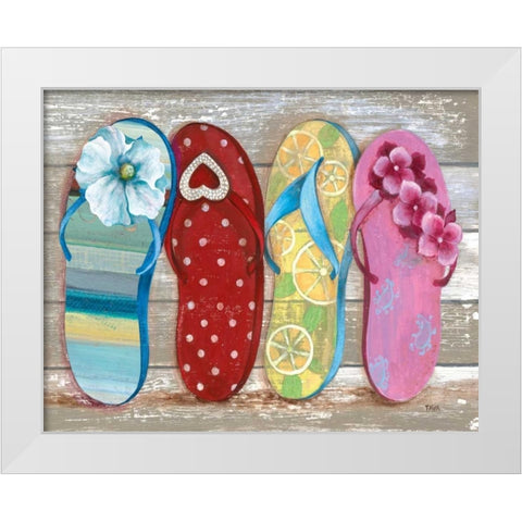 Beach Bum III White Modern Wood Framed Art Print by Tava Studios