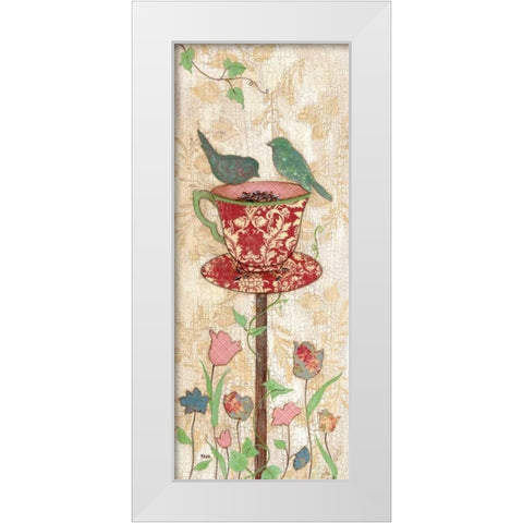Garden Party I White Modern Wood Framed Art Print by Tava Studios