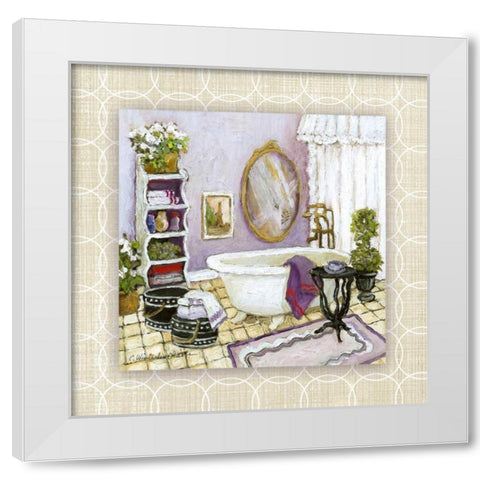 Lavender Scented White Modern Wood Framed Art Print by Olson, Charlene