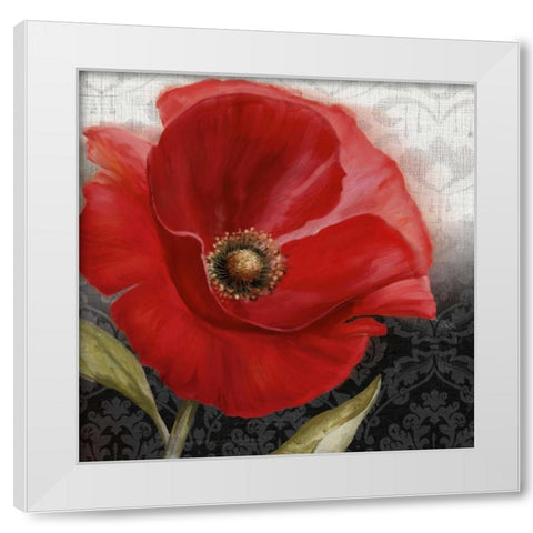Poppy Perfection I White Modern Wood Framed Art Print by Knutsen, Conrad