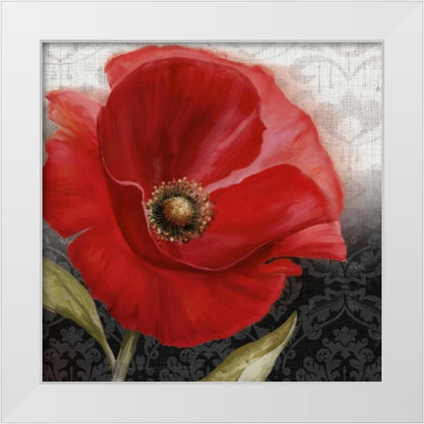 Poppy Perfection I White Modern Wood Framed Art Print by Knutsen, Conrad