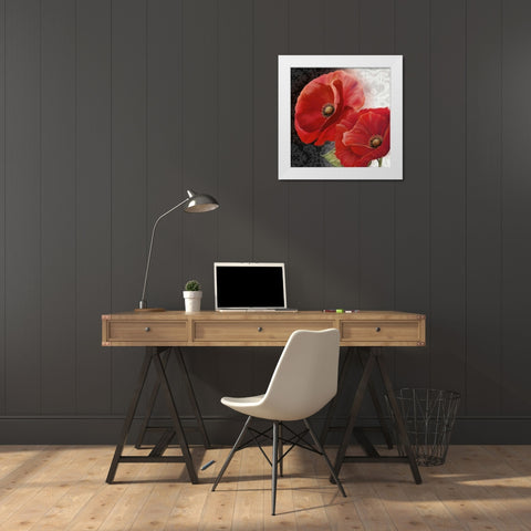 Poppy Perfection II White Modern Wood Framed Art Print by Knutsen, Conrad