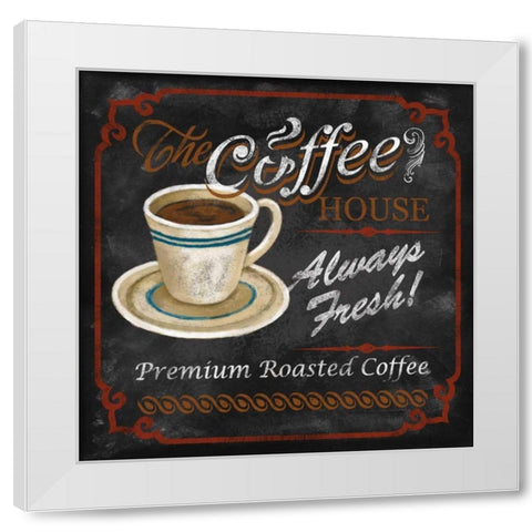 The Coffee House White Modern Wood Framed Art Print by Knutsen, Conrad