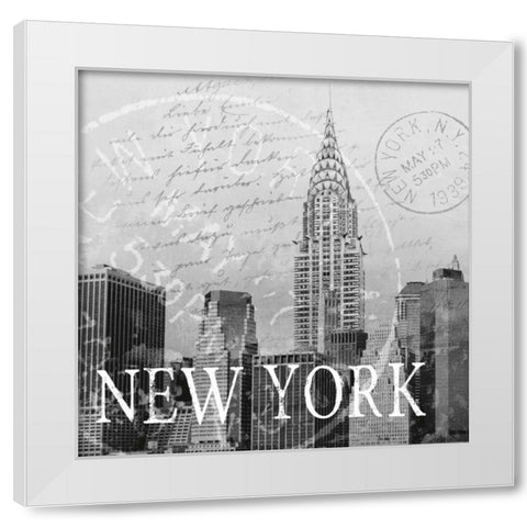 New York White Modern Wood Framed Art Print by Knutsen, Conrad
