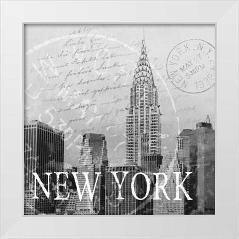 New York White Modern Wood Framed Art Print by Knutsen, Conrad