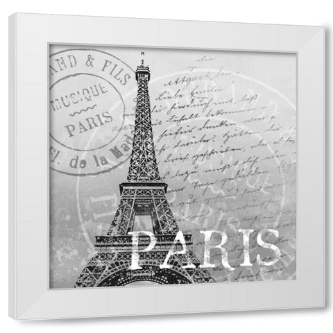 Paris White Modern Wood Framed Art Print by Knutsen, Conrad