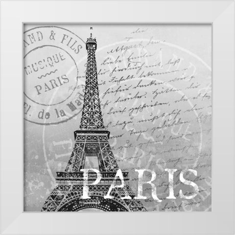 Paris White Modern Wood Framed Art Print by Knutsen, Conrad