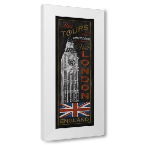 London Tours White Modern Wood Framed Art Print by Knutsen, Conrad