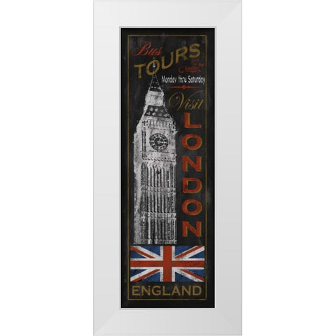 London Tours White Modern Wood Framed Art Print by Knutsen, Conrad
