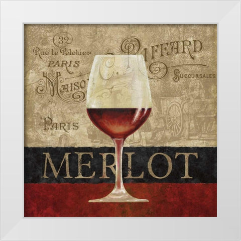 Merlot White Modern Wood Framed Art Print by Knutsen, Conrad
