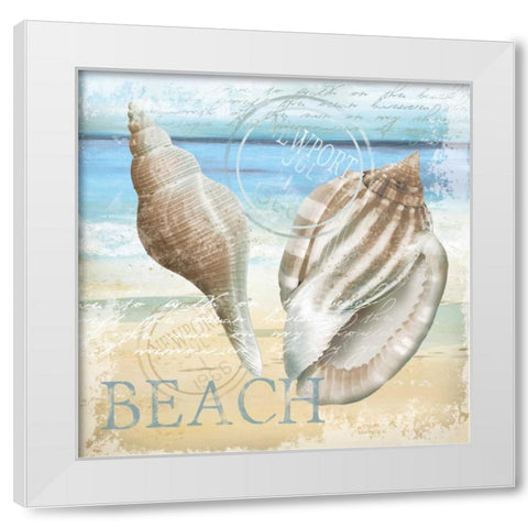 The Beach White Modern Wood Framed Art Print by Knutsen, Conrad