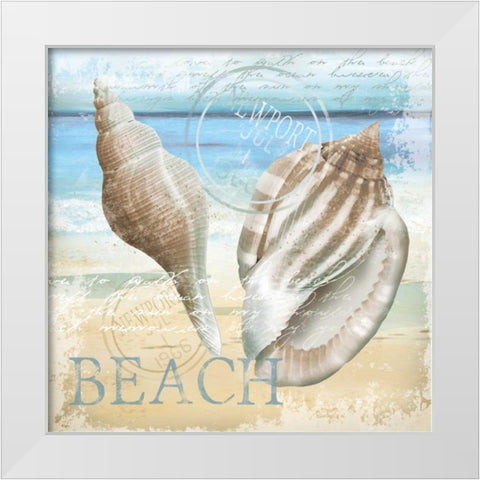 The Beach White Modern Wood Framed Art Print by Knutsen, Conrad