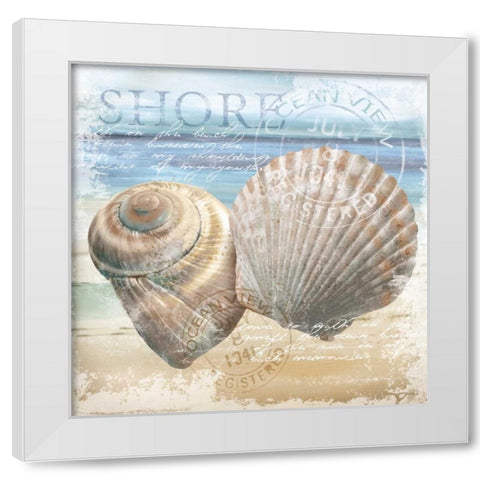 The Shore White Modern Wood Framed Art Print by Knutsen, Conrad