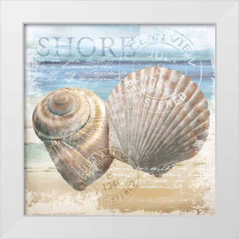The Shore White Modern Wood Framed Art Print by Knutsen, Conrad