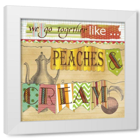 Peaches And Cream White Modern Wood Framed Art Print by Robinson, Carol