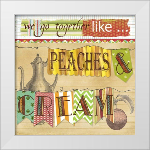 Peaches And Cream White Modern Wood Framed Art Print by Robinson, Carol