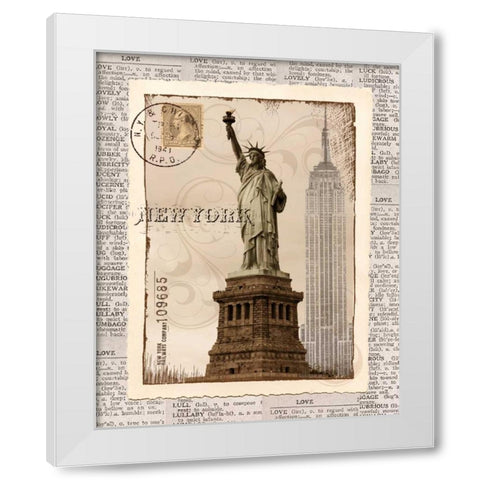 New York Memories White Modern Wood Framed Art Print by Craven, Katrina