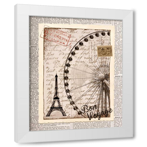Bon Voyage White Modern Wood Framed Art Print by Craven, Katrina