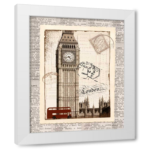 London Memories White Modern Wood Framed Art Print by Craven, Katrina