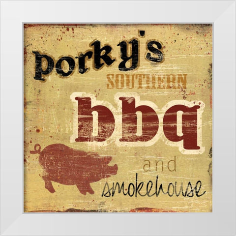 Porkys Southern White Modern Wood Framed Art Print by Robinson, Carol