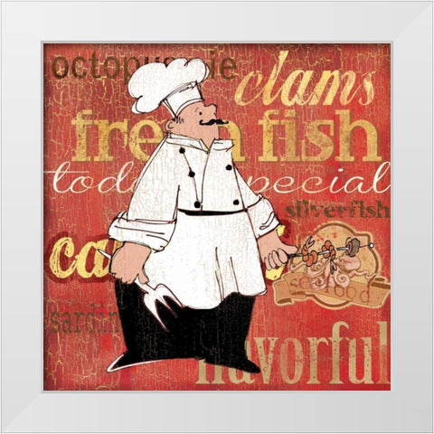 Fresh Fish White Modern Wood Framed Art Print by Robinson, Carol