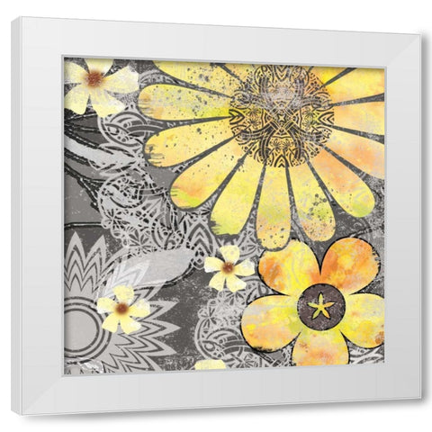 Flower Power I White Modern Wood Framed Art Print by Robinson, Carol