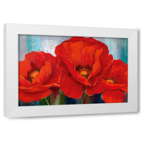 Magnifique En Rouge White Modern Wood Framed Art Print by Nan