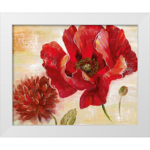 Passion For Poppies II White Modern Wood Framed Art Print by Nan