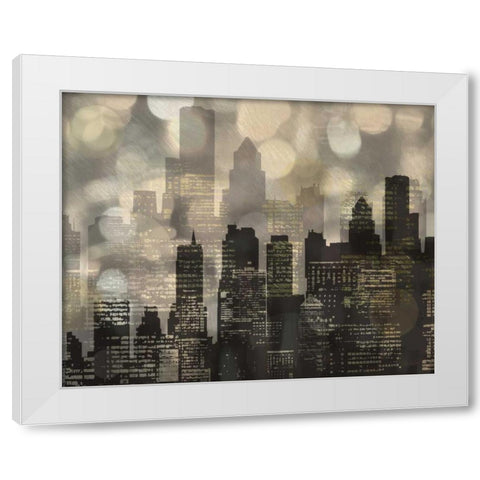 City L Lights White Modern Wood Framed Art Print by Craven, Katrina