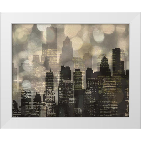 City L Lights White Modern Wood Framed Art Print by Craven, Katrina