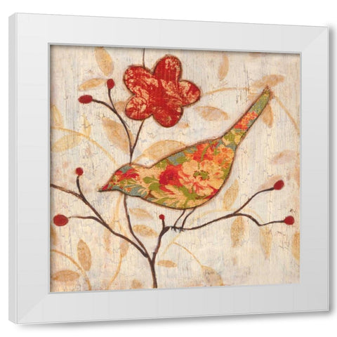 Song Bird II Revisited White Modern Wood Framed Art Print by Tava Studios