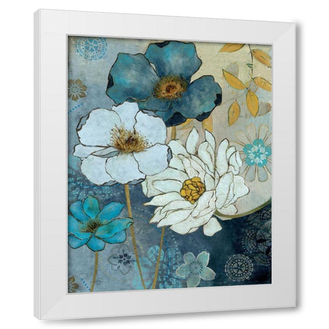 Blue Denim GardenII White Modern Wood Framed Art Print by Robinson, Carol
