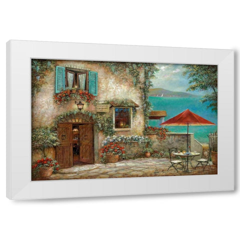 Ombrello Rosso White Modern Wood Framed Art Print by Manning, Ruane